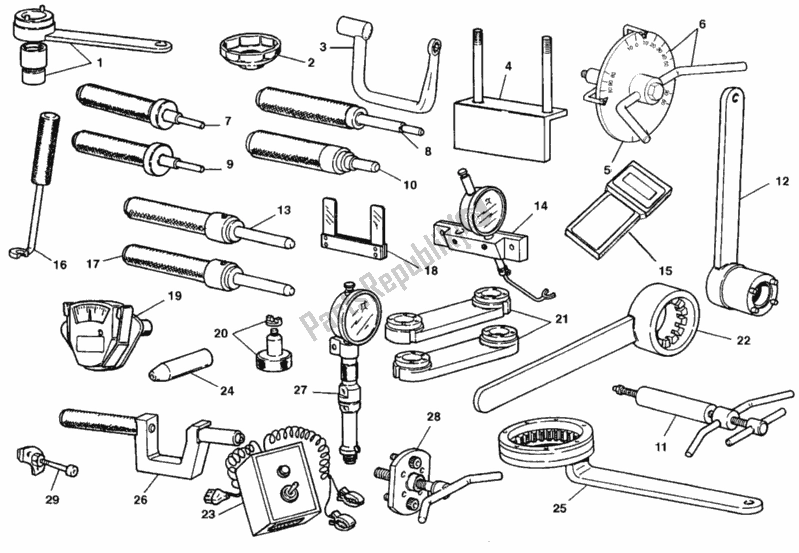 Todas as partes de Ferramentas De Serviço De Oficina, Motor do Ducati Superbike 916 SPS 1998